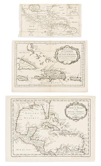 (WEST INDIES.) Group of 5 eighteenth-century engraved maps.